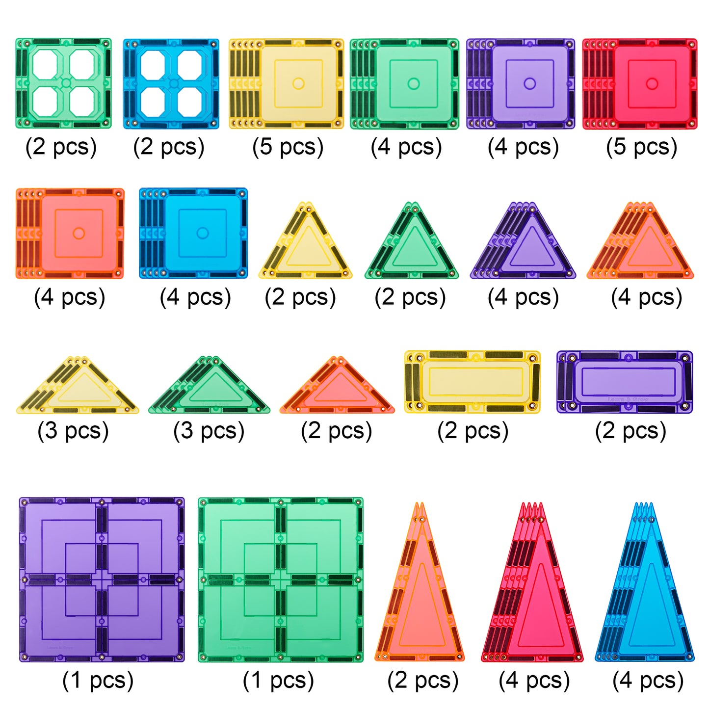 Magnetic Tiles - Base Pack (64 Piece)