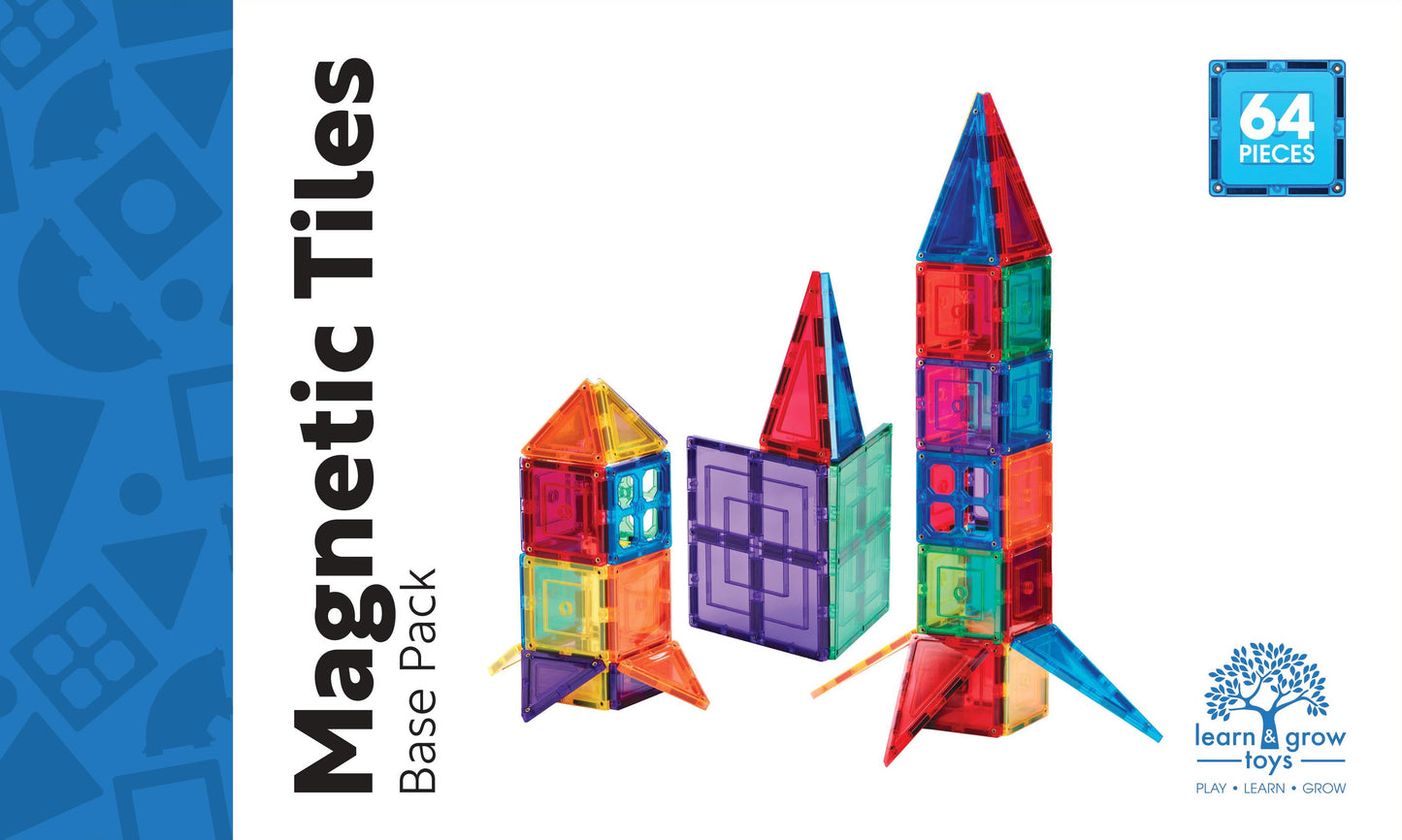 Magnetic Tiles - Base Pack (64 Piece)